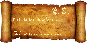 Malitsky Debóra névjegykártya